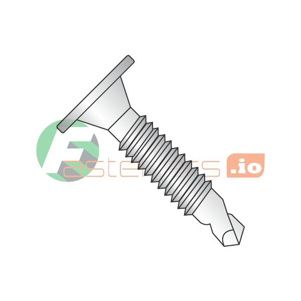 Newport Fasteners Self-Drilling Screw, #10-24 x 1-1/4 in, Plain 410 Stainless Steel Wafer Head Phillips Drive 421343 - main